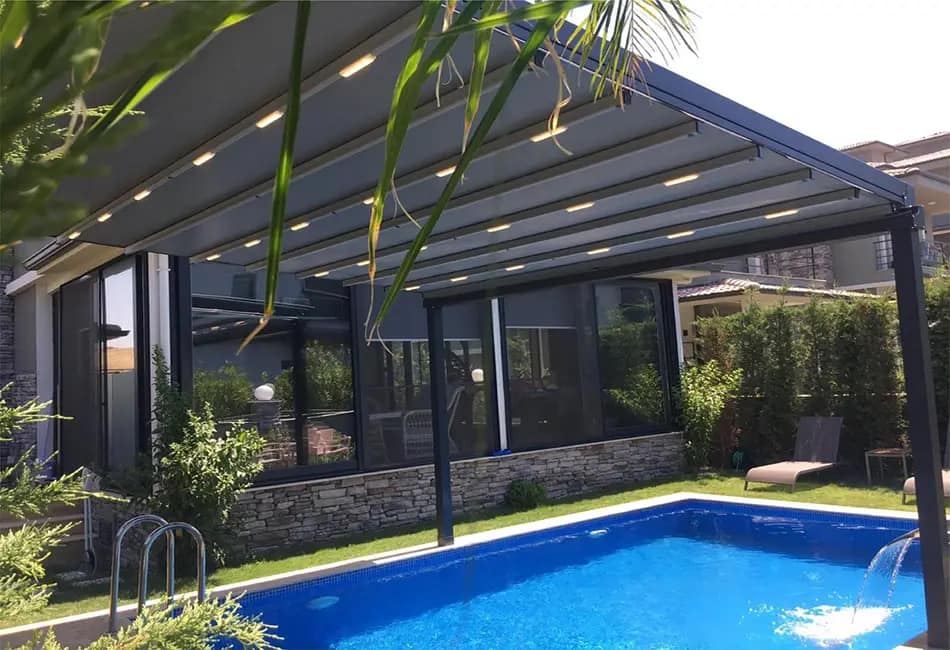 Pérgola de lona tensada recta
